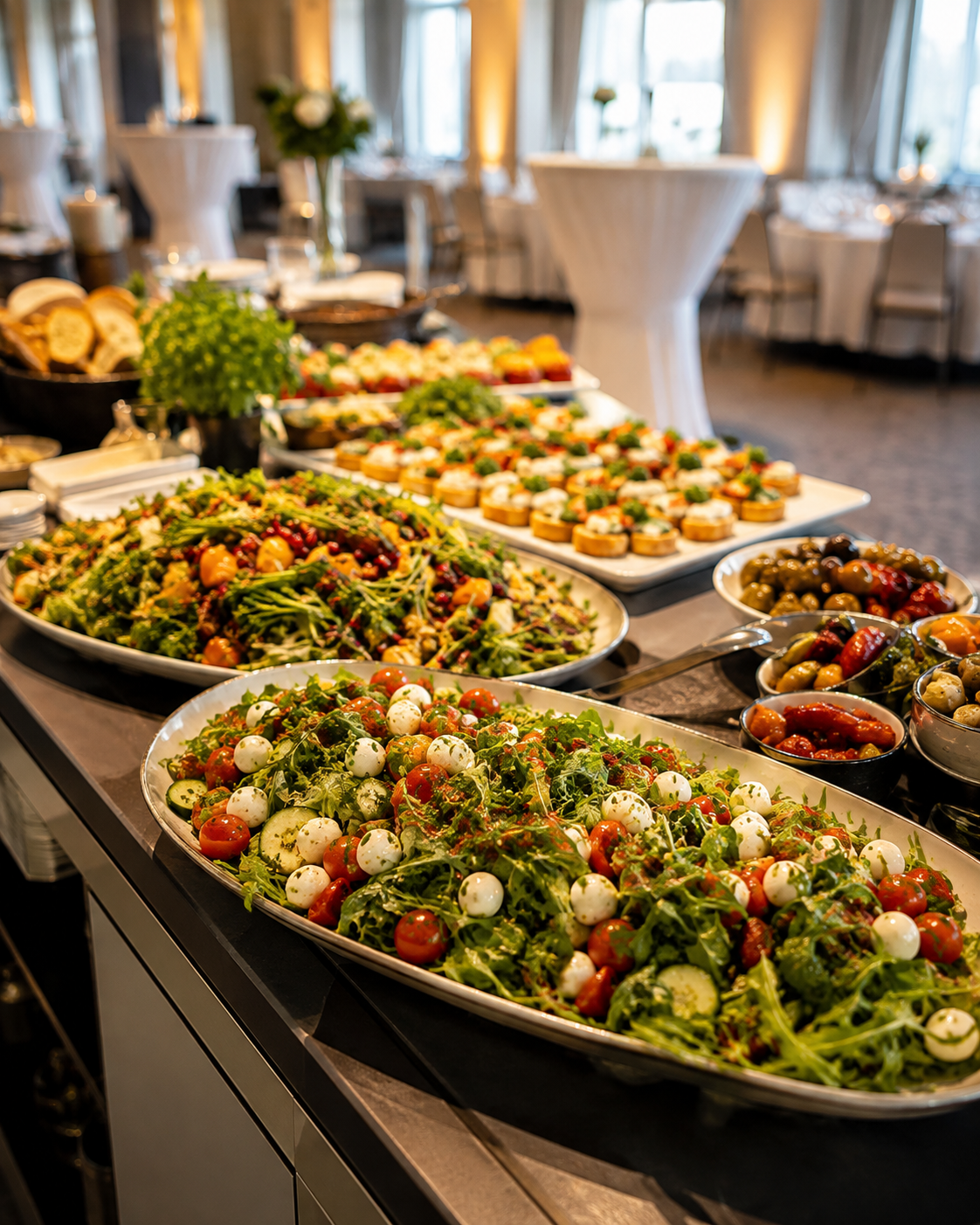 Vorbereitete Buffetkomponenten für Catering und Eventgastronomie