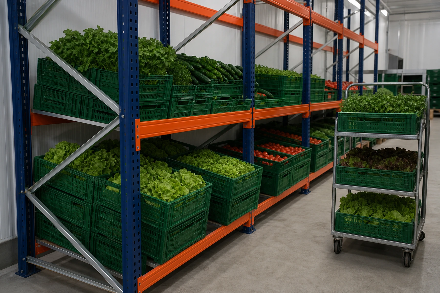 Illustrative übersichtliche Lagerung getrennter Frischeprodukte