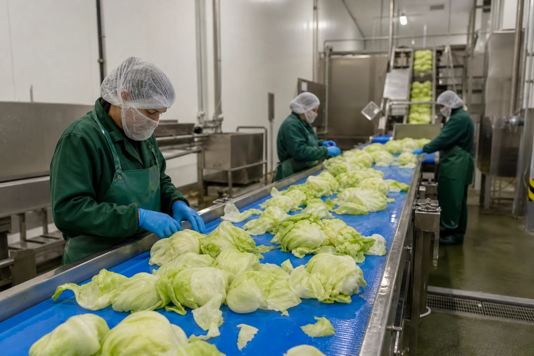 Visualisierung einer mittelständischen Produktionshalle mit sortenreiner Eisbergsalatlinie